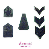 เครื่องหมายยศผ้าชุดฝึกลายพรางดิจิตอล ทหารบก สิบตรี-โท-เอก, ร้อยตรี-โท,พันตรี-โท