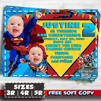 Superman Invitation Card [15pcs Minimum Order ] a058 | Lazada PH