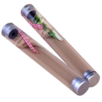 ☌✽℗ 15pcs Simple Practical Acrylic Pencil Cases Upscale Business Gift Box 2.0 CM Cylindrical Transparent Pen Box Office Supplies