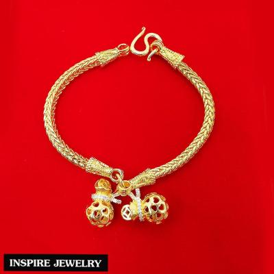 Inspire Jewelry ,สร้อยข้อมืองานDesign  ห้อยถุงทองฝังเพชร สวยหรู ตัวเรือนหุ้ม 24K ขนาด 16CM พร้อมถุงกำมะหยี่