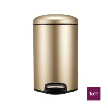 Eko Maggey Stainless Steel Round Step Bin With Soft Closing Lid 12L / 20L