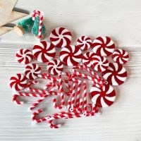 20pcs Christmas Tree Hanging Candy Cane Stool Decoration Christmas Tree Pendants Home Decorations Children 39;s Toys Cut Cake Decor