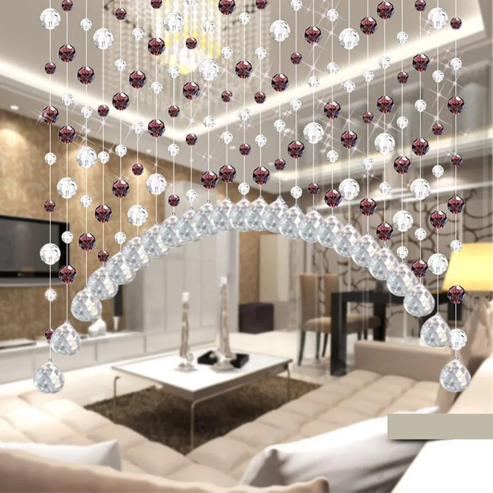 Crystal Glass Bead Curtain Luxury Living Room Bedroom Window Door Wedding  Decor