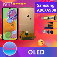 (งาน ic แท้)(OLED)Samsung LCD Display จอ + ทัช Samsung galaxy A90/A908(ปรับแสงได้) (สามารถสแกนด้วยลายนิ้วมือ)