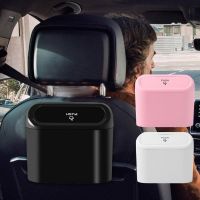 hgjmgkkk Car Garbage Can Universal Car Clamshell Trash Bin Organizer ABS Square Pressing Trash Bin Hanging Dust Case Vehicle Garbage Box