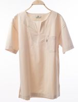 กรีน ค๊อตตอน เสื้อคอกบผ่าชาย (ผ้าหนังกบ) Green Cotton Mens Tunic Shirt (Crinkle Wash Fabric) 1770