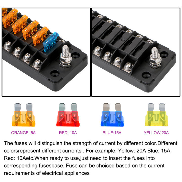 32v-75a-กล่องฟิวส์ผู้ถือสารหน่วงไฟ6วิธี12วิธีใบมีดฟิวส์บล็อกพร้อมฝาครอบอุปกรณ์เสริมสำหรับรถยนต์-marine-เรือรถบรรทุก-trailer