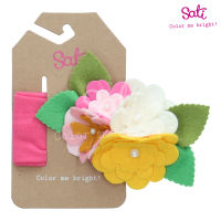 SATI-ผ้าคาดผม-LRR. MIX FLOWER PINK HEADBAND-HB043