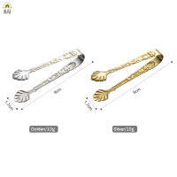 RAI 2PCS Stainless Steel Tongs 9cm/3.5inch Mini Serving Tongs With Embossed Rose Flower Silvery And Golden For Ice Sugar New