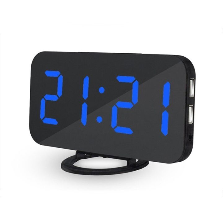นาฬิกาปลุก-led-ชาร์จโทรศัพท์มือถือ-usb-นาฬิกาปลุกดิจิตอล-โต๊ะนาฬิกาหรือติดผนังแบบหรี่แสงได้