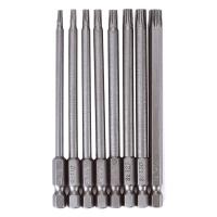 พร้อมส่ง--+สุด 8pcs T8-T40 100mm Magnetic Torx ไขควงบิต 1/4 นิ้ว Hex Shank เครื่องมือ ลดราคาถูกสุด ไขควง ชุดไขควง คีม ประแจ สว่าน ค้อน  อุปกรณ์ เครื่องมือช่าง