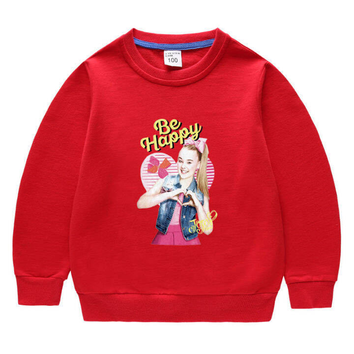 jojo-siwa-เสื้อผ้าเด็กใหม่ฤดูใบไม้ผลิและฤดูใบไม้ร่วงเสื้อกันหนาวสำหรับวัยรุ่นเด็กสาวเด็กวัยหัดเดินผ้าฝ้ายด้านบนรอบคอ-hoody-สันทนาการแขนยาว