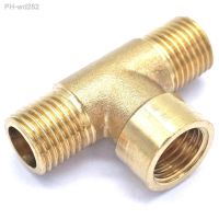 2pcs 1/4 BSP Male x 1/4 BSP Female x 1/4 BSP male Tee 3 Way Brass Pipe fitting Connector Thread for water fuel gas