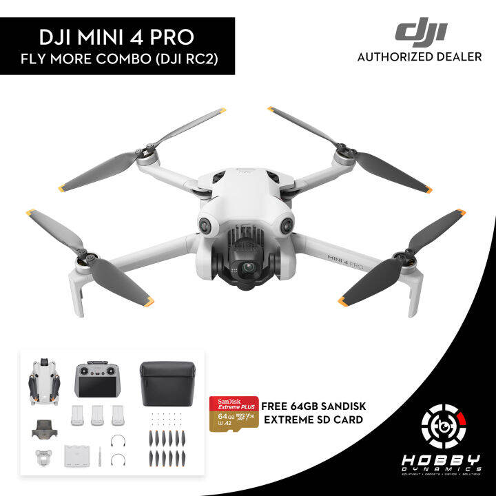 DJI Mini 4 Pro Fly More Combo (DJI RC2) with FREE Sandisk Extreme 64GB