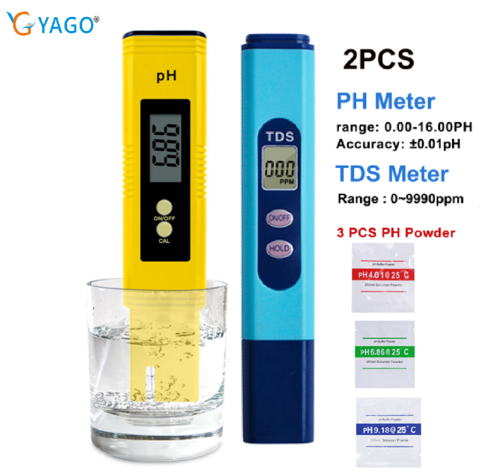 RCYAGO Digital Water quality tester TDS Meter PH Meter EC meter water