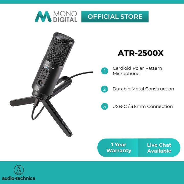 Audio Technica ATR2500X USB Cardioid Condenser Microphone for PC with