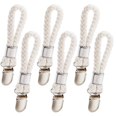 4/6PCS Bathroom Towel Clips Braided Multipurpose Cotton Loop Metal Clamp Kitchen Storage Clips Home Socks Clothes Hanger Clothes Hangers Pegs
