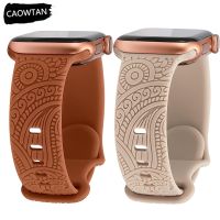 ۞ Engraved Strap for Apple Watch Ultra Band 49mm 44MM 40mm 41/45mm 38/42mm Silicone Sport Bracelet for IWatch Series 8 7 6 SE 5 3