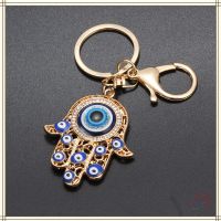 Charm Amulet Hamsa Fatima Hand Evil Eye Keychains Purse Bag Buckle Pendant