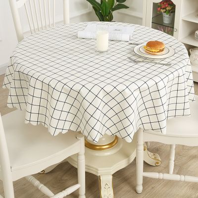 【CW】 Round Pvc Printed Tablecloth Oil-proof Anti-Scalding Table Dining Colth Cover