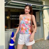 Summer Rose Dream เสื้อผูกโบว์คล้องคอ เสื้อสายเดี่ยว ดอกกุหลาบ 6 colors