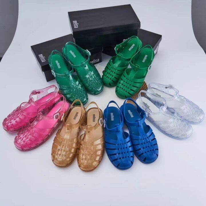 พร้อมส่ง-ใหม่-melissa-รองเท้าแตะชายหาด-หัวกลม-แบบกลวง-สไตล์โรมัน-สําหรับผู้หญิง-2023