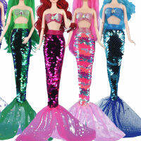 หนึ่งชุดตุ๊กตาคอสเพลย์เสื้อผ้าคำ Fairy Tale Mermaid TAIL งานแต่งงานชุดราตรีชุดสำหรับตุ๊กตาบาร์บี้ 1/6 ตุ๊กตา DIY ของขวัญ-Jezker