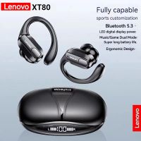 Lenovo XT80ไร้สาย5.3หูฟังบลูทูธพร้อมหูฟังตัดหูฟังพร้อมไมโครโฟนตัดเสียงรบกวนเคลื่อนไหวชุดหูฟังเกมเมอร์ต่ำ