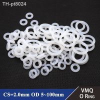 ▬☫✽  10/50Pcs White Food Grade Silicone Ring Gasket CS 2mm OD 5   100mm Waterproof Washer Rubber VMQ O Rings Silicone Ring