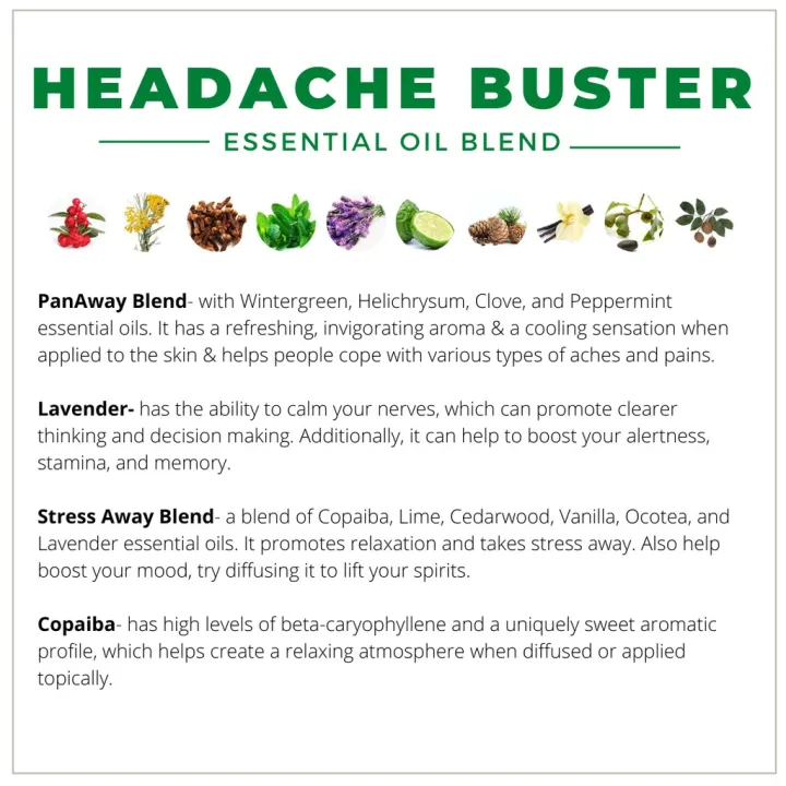 Headache Buster Essential Oil Roll On Blend Headache relief oil, Headache Reliever Essential