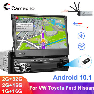Camecho 1 Din 7" Android Car Radio Universal Car GPS Multimedia Video Player 7 Retractable Touch Screen USBFM Car Stereo