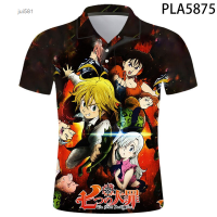 Style NEW Summer 2023 Streetwear Short Sleeve The Seven Deadly Sins Nana Anime 3D Printed Men Shirts Fashion Hombre Camisas De Polo Cool Harajuku TopsNew product，Canbe customization high-quality