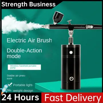 Airbrush Kit Air Compressor Spray Gun Dual Action USB Rechargeable