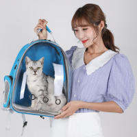 กระเป๋าใส่แมวระบายอากาศกลางแจ้งผู้ให้บริการสัตว์เลี้ยงสุนัขขนาดเล็ก Cat กระเป๋าเป้สะพายหลัง Travel Space Capsule Cage Transport Bag For Cat