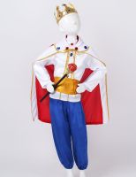 Boys Kids Halloween Cosplay Dress Up Cloak Crown Scepter Set Carnival Roleplay Party Stage Performance Outfit