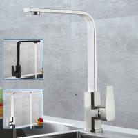 Square Kitchen Faucet  Chorme/Matte Black Hot And Cold Kitchen Sink Tap 360 Degree Rotation Mixer Deck Mounted Water Taps