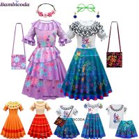 1 Encanto Cosplay Costume Dresses For Girl Dress Girls Fancy Dresses Halloween Princess Dress Children Party Birthday Outfits