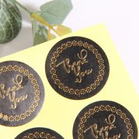 1200pcs/Lot Lovely Round Black Gold Star Ring Thank You Seal Stickers DIY Deco Gift Sticker Label Stationery Supplies Stickers Labels