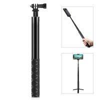 PULUZ 110ซม. โลหะ Selfie Stick Monopod พร้อมฐานอะแดปเตอร์ที่มองไม่เห็นและสกรูสำหรับ Insta.360 One Rs/ X2 / X3