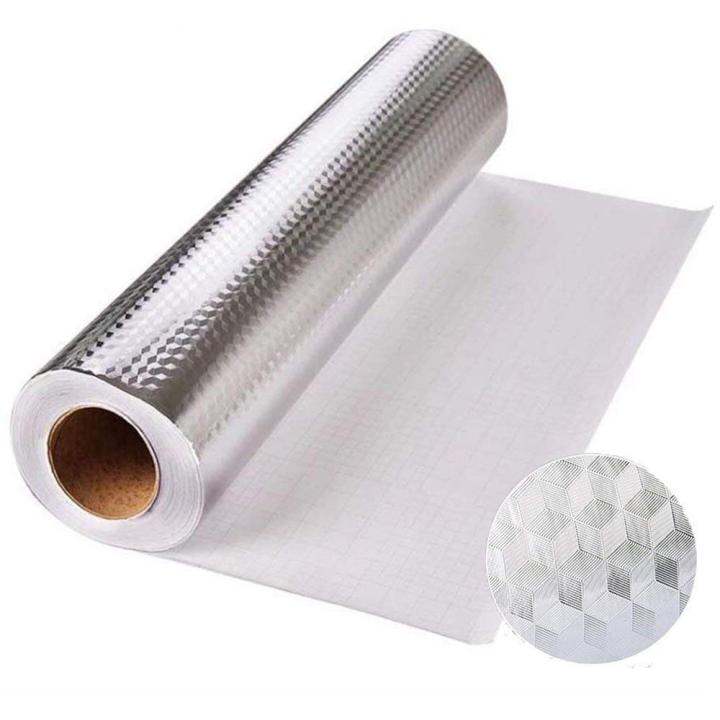 waterproof oil proof aluminum foil self adhesive home kitchen wall ...