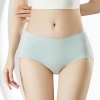 【YF】 2023 One-piece Medium Waist 80S Cotton Panties Antibacterial Elastic Knickers Thin Briefs Seamless Underpants