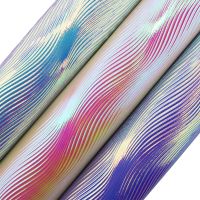 A4 Sheet Iridescent Holographic 3D Embossed Faux Synthetic Leather Fabric For Bows DIY Earring Decoration  H0604 Note Books Pads