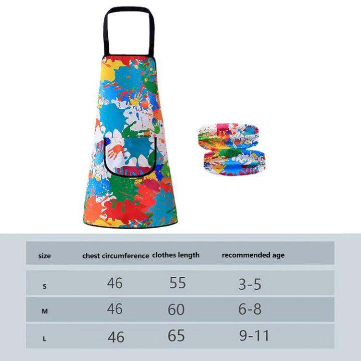 childrens-art-apron-waterproof-artist-painting-aprons-children-art-smocks-with-pocket-and-sleeves-for-age-3-11-kitchen-chef-aprons-for-cooking-baking-painting-well-made