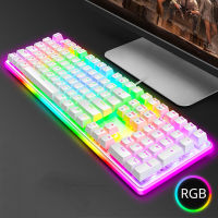 RK918 ROYAL KLUDGE RGB Backlight คีย์บอร์ดแบบมีสาย108คีย์ Anti-Ghosting พร้อม LED Sorrounding ด้านข้างโคมไฟ