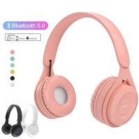 Macaron Headphones Kids Wireless Bluetooth Headphone Stereo Headband Gaming Headset with Mic Gamer Girl Gift for Mobile Tablet