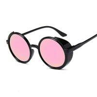 【hot】 Brand Designer Steampunk Sunglasses Woman Round Glasses Male Female Colorful Mirror Oculos De Sol ！