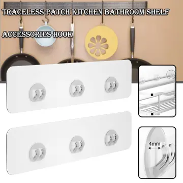 8Pcs Shower Caddy Adhesive Hook Replacement Strong Sticker Hook for Bathroom  Corner Shelf Basket Soap Dish No Drilling Organizer