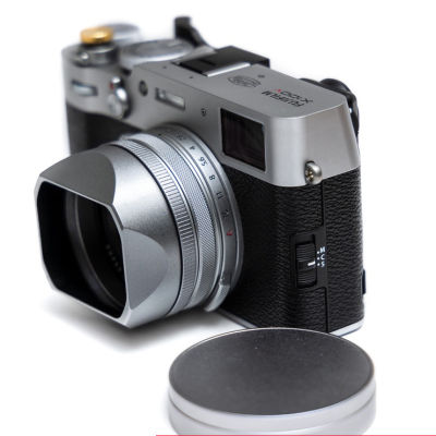X100V เลนส์ฮูดอลูมิเนียมโลหะ49มม. แหวนอะแดปเตอร์สำหรับ Fujifilm Fuji x100T X100T X100F X100S กล้องเลนส์ฮูดฝาครอบเลนส์