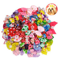 500PCS Dog Accessories Pearl Lace Dog Bows Dog Hair Bows Grooming Products For Small Dogs s Accessories