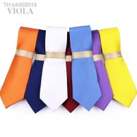 ◄✻ Hot 2 Sizes 8cm 6cm Tie Colorful Solid Polyester Navy Red Blue Men Wedding Party Business Tuxedo Suit Cravat Men Gift Accessory